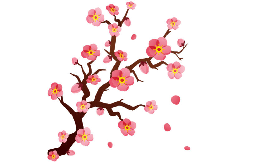 元素喜庆冬季梅花树