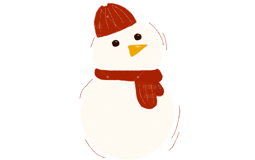 加工场景冬日晒照雪人手帐风贴纸