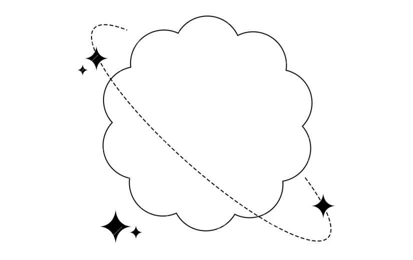 简约线条小红书素材贴纸星云