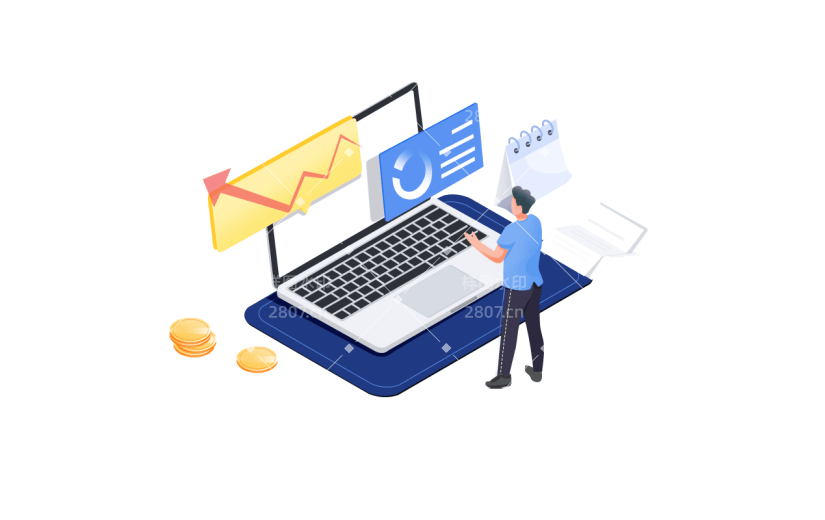 卡通感金融行业人物元素