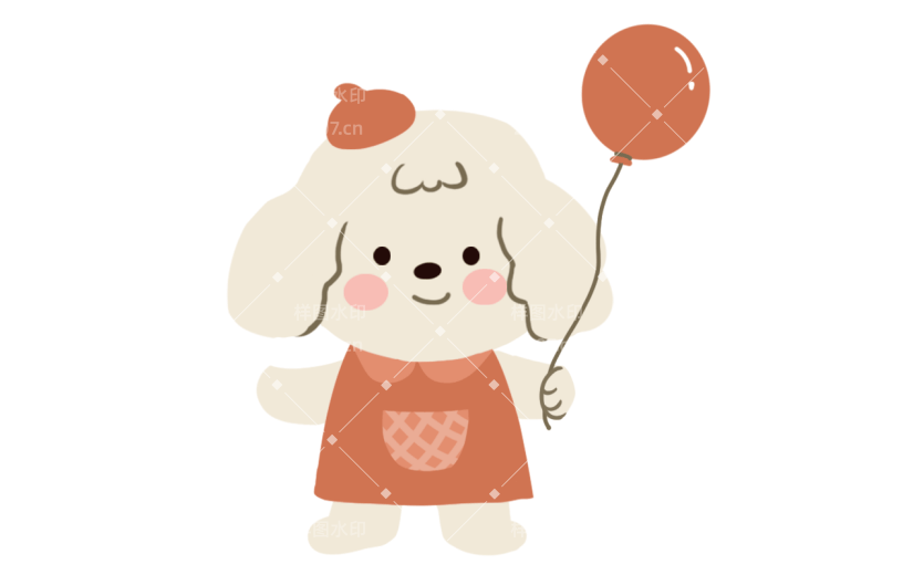 手绘-手账贴纸元素-小狗