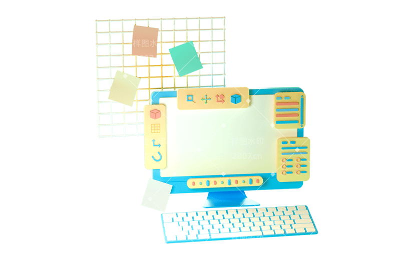 3D电脑元素贴纸