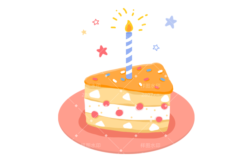 可爱手绘生日主题-蛋糕