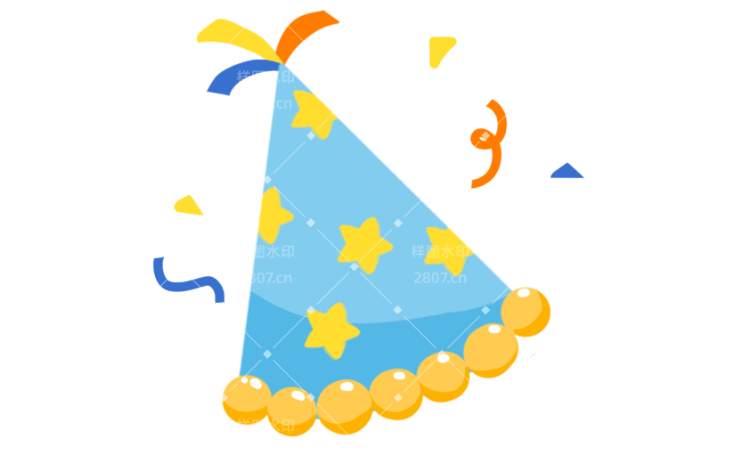 可爱手绘生日主题-生日帽