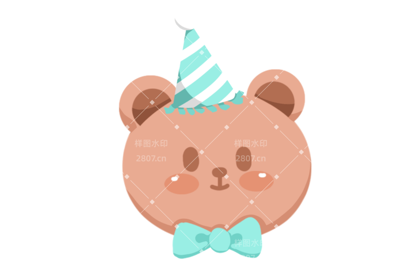 可爱手绘生日主题-小熊