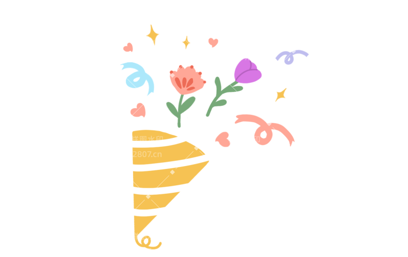 可爱手绘生日主题-撒花