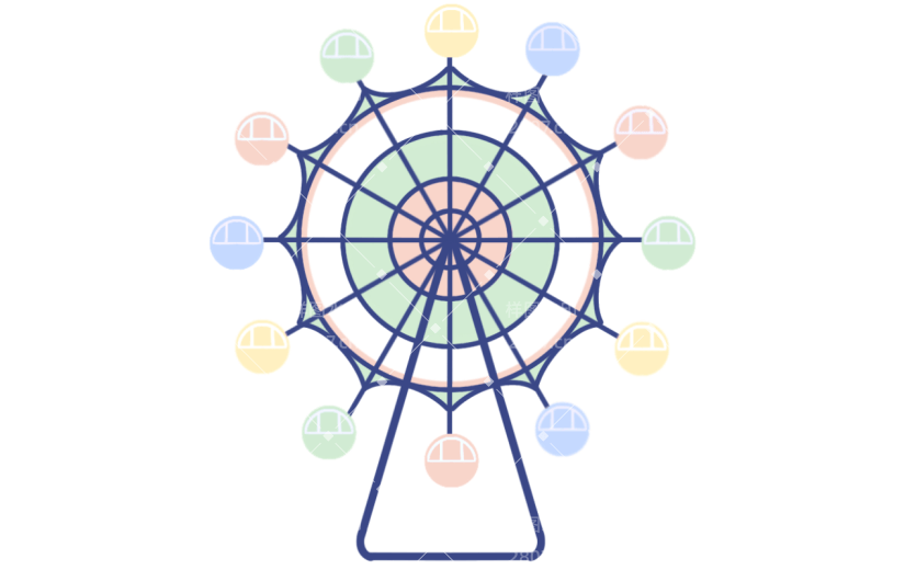 可爱手绘游乐园主题-摩天轮