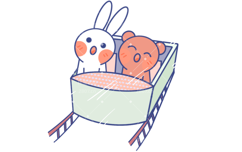 可爱手绘游乐园主题-过山车