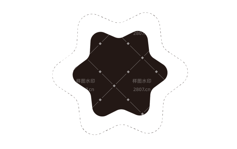 线性基础元素贴纸花朵