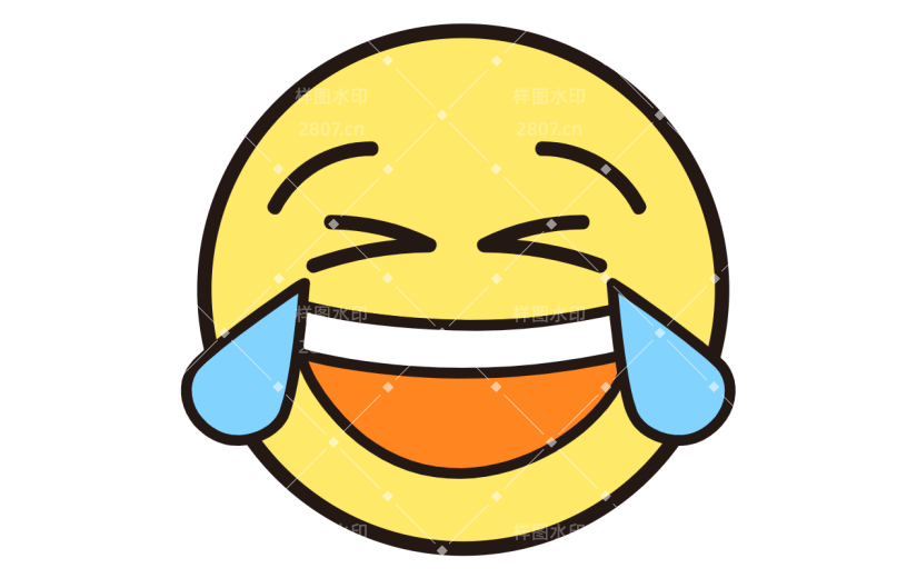 笑哭黄色emoji表情包元素