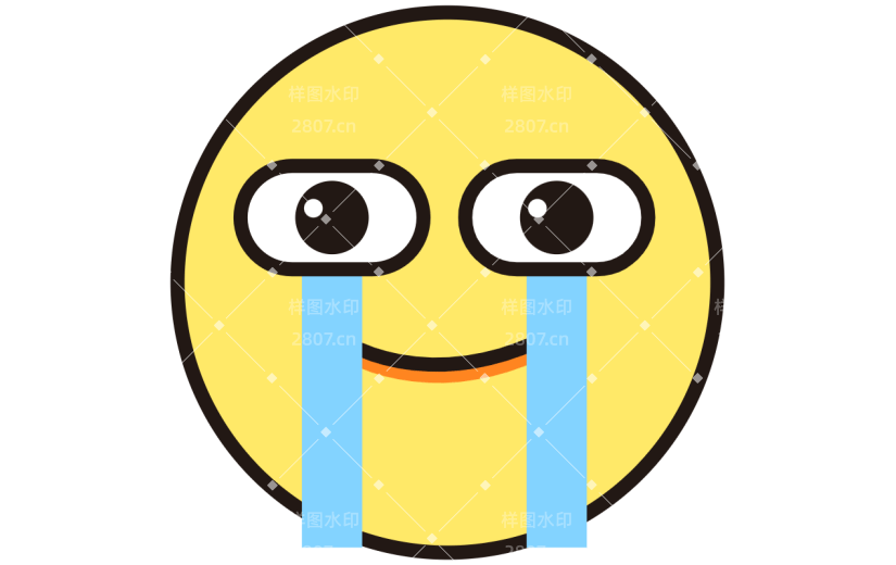 黄色手绘emoji表情包元素