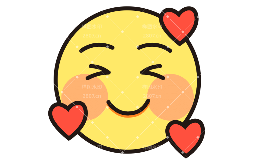 圆形可爱的emoji表情包元素