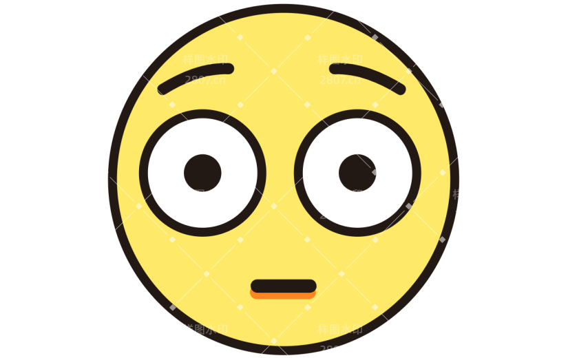 吃惊黄色emoji表情包元素
