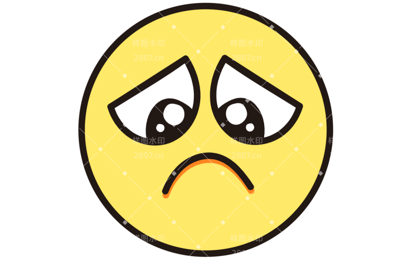 委屈黄色emoji表情包元素