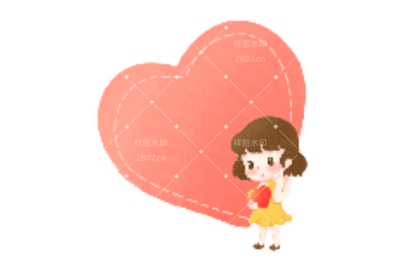 爱心女孩便签红可爱动态贴纸