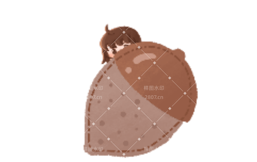 松果女孩便签棕可爱动态贴纸