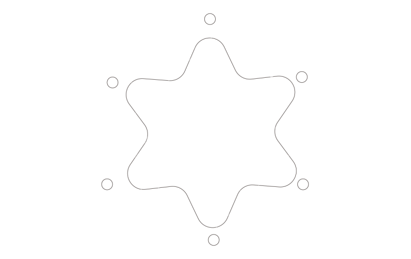 线性基础元素贴纸泡沫花