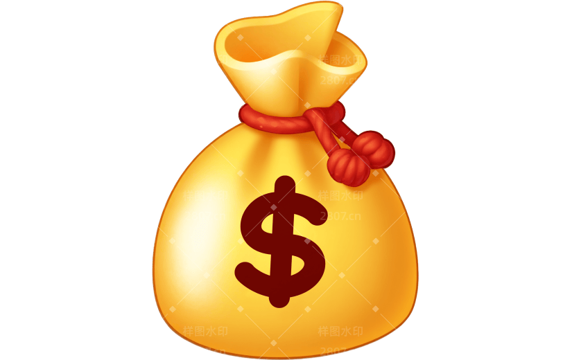 营销卖货钱袋子拟物风格emoji贴纸AIGC