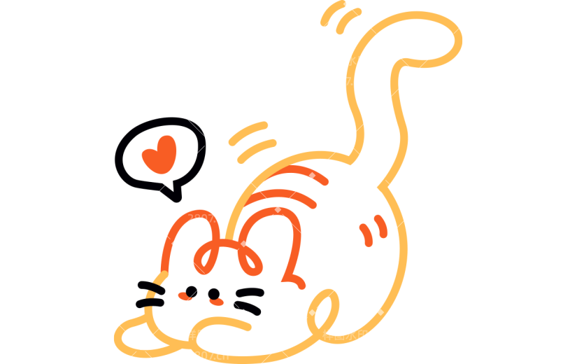 教育培训爆款可爱涂鸦猫咪动物头像贴纸AI