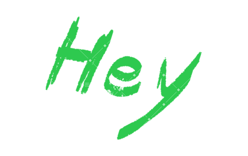 小红书蜡笔风hey英文字母涂鸦可爱贴纸