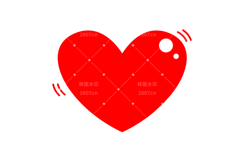 扁平风爱心贴纸