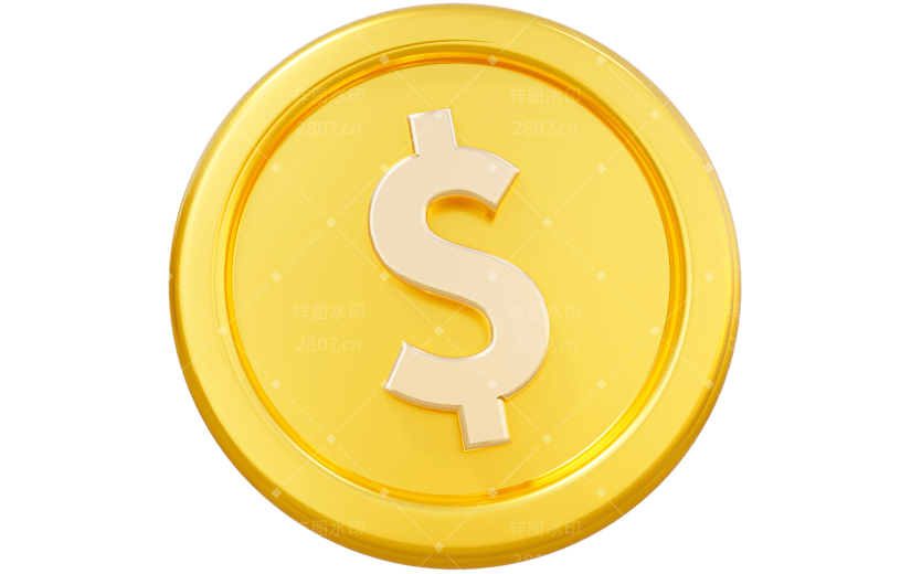 金融钱币符号金币贴纸