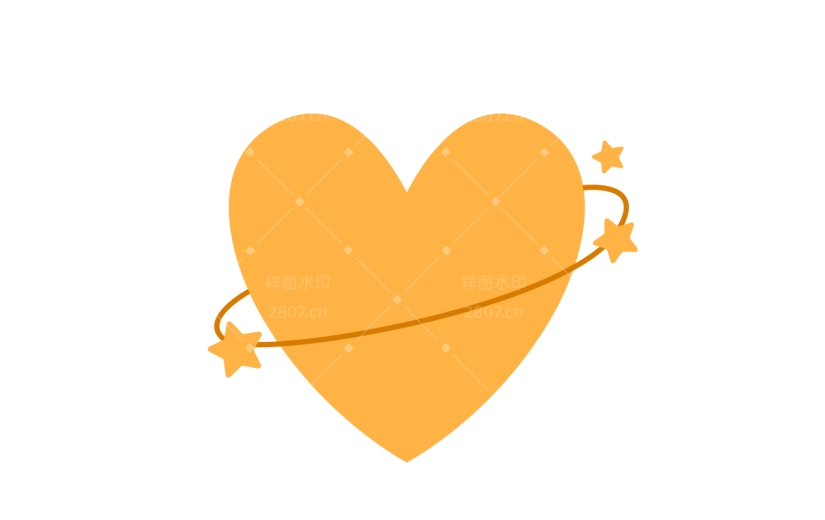 扁平风爱心贴纸