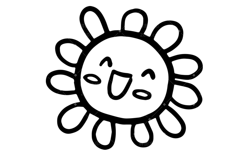 小红书卡通教育培训黑白简笔画元素贴纸