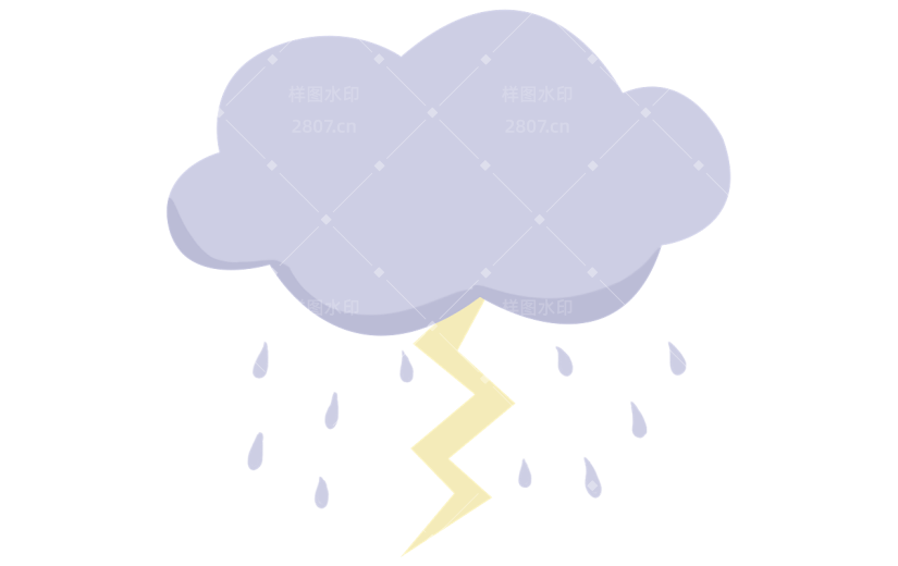 小红书旅游出行天气打雷雷雨手帐风小元素贴纸