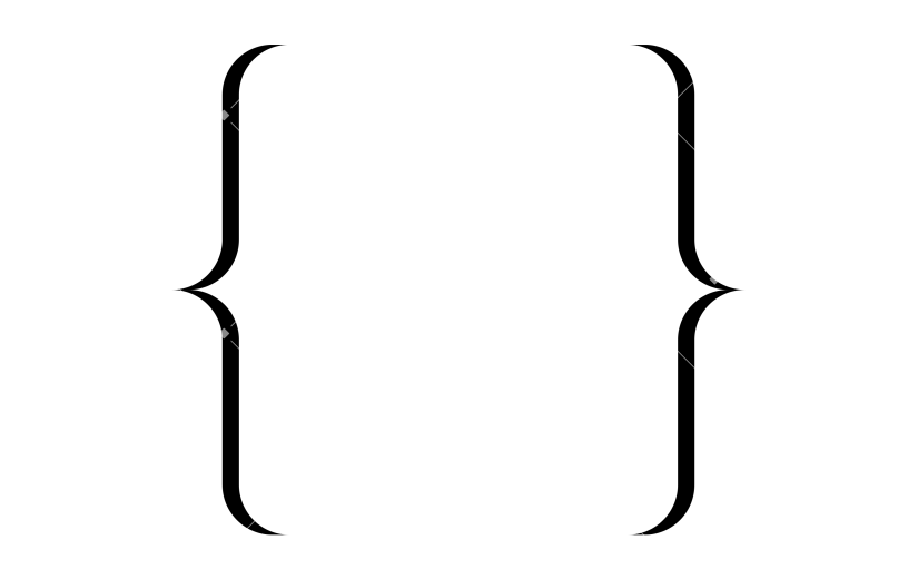 常规内容-图标系列黑色花括号符号元素