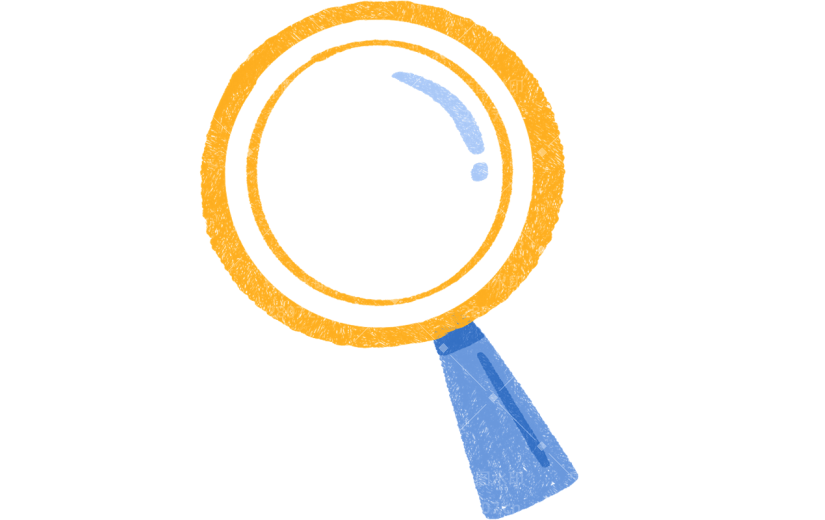 教育培训文具元素放大镜简笔画蜡笔画卡通贴纸
