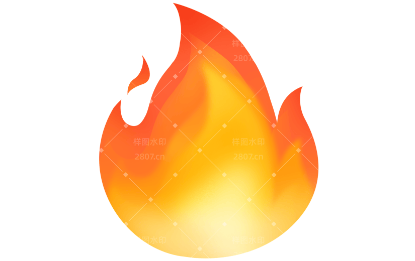 emoji热门HOT火焰图形贴纸