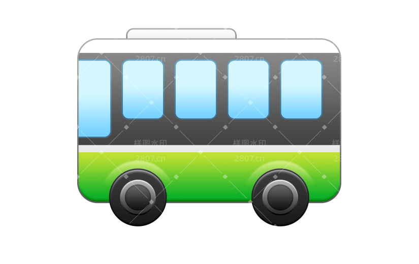 旅游交通工具公共汽车贴纸小红书笔记装饰元素