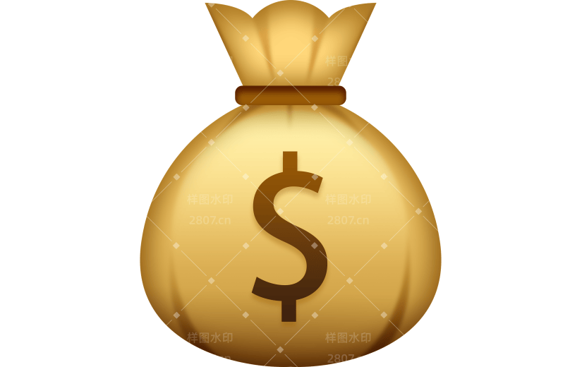 营销卖货钱袋拟物风格emoji贴纸