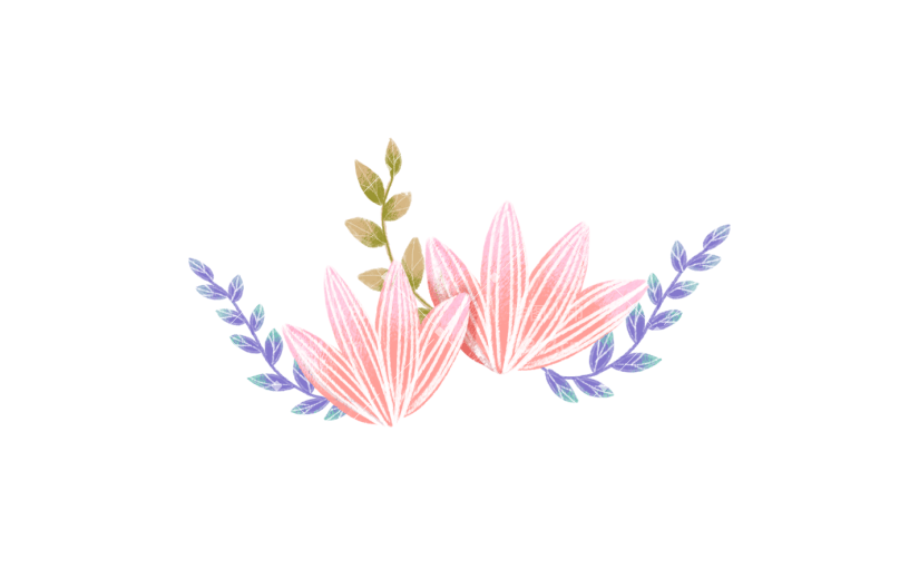 元素小清新绿叶植物插画元素