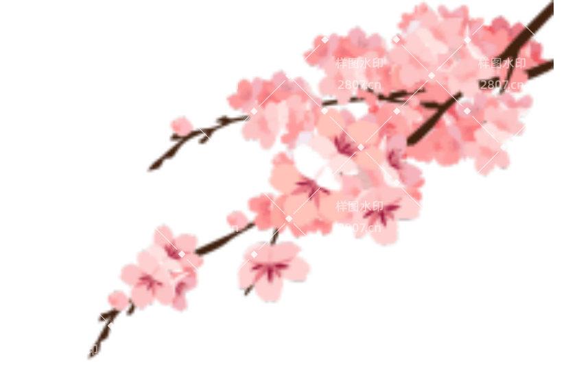 粉色樱花矢量元素