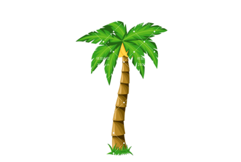 夏日椰树手绘元素