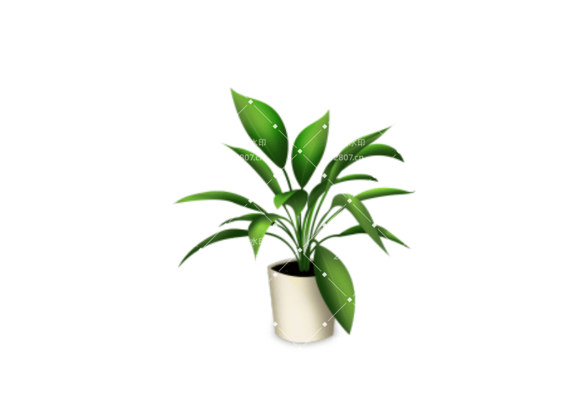 手绘绿植盆栽装饰元素