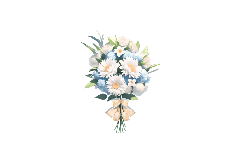 纯洁淡雅小清新小雏菊白色花束