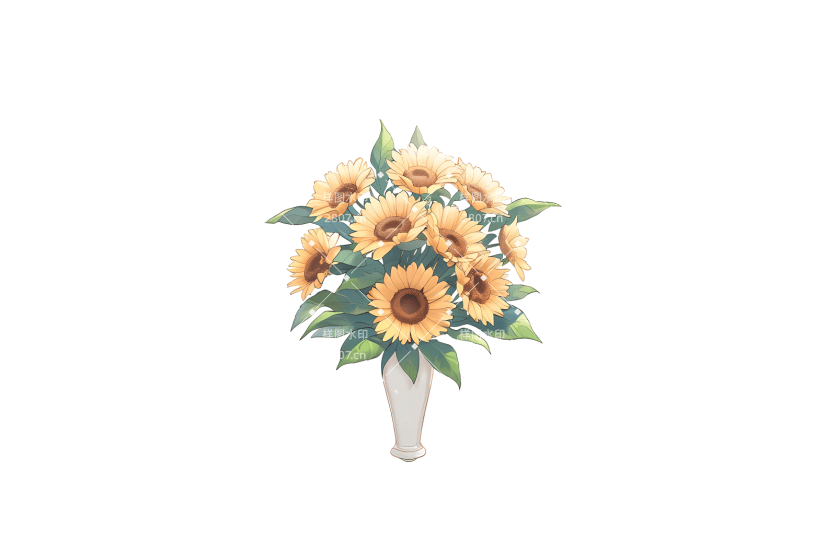 春天小清新淡雅向日葵花束
