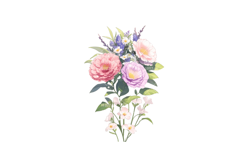 春天小清新花束花卉植物彩色花朵