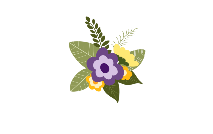 元素手绘广告节日庆典紫花卉