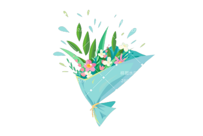 女神节妇女节鲜花元素