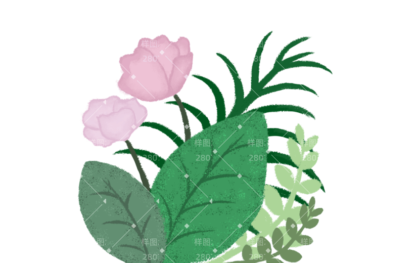 扁平 旅游 绿色 植物 花卉 春季