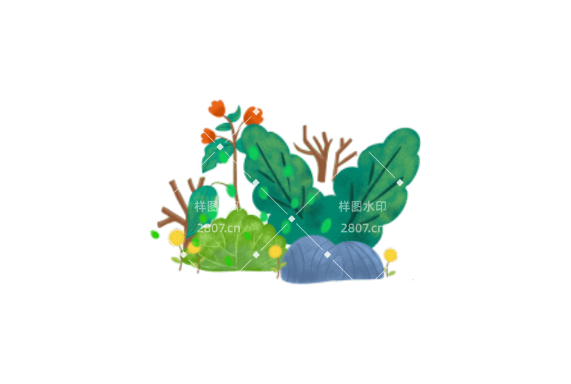春天节日植物谷雨节气花朵元素绿色