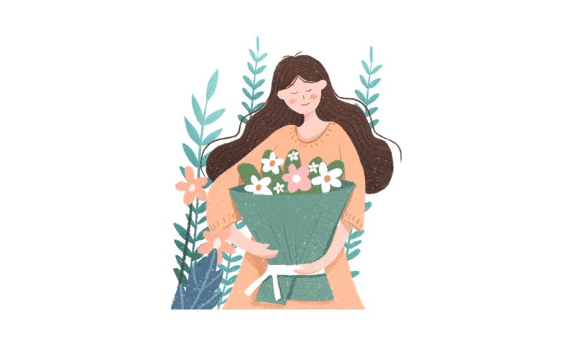 花卉女孩卡通人物