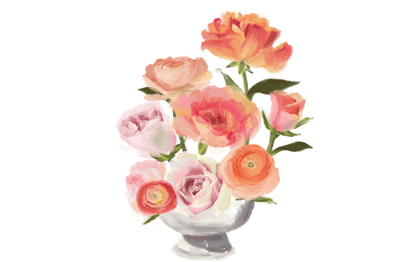 清新 卡通 夏季 白 花卉