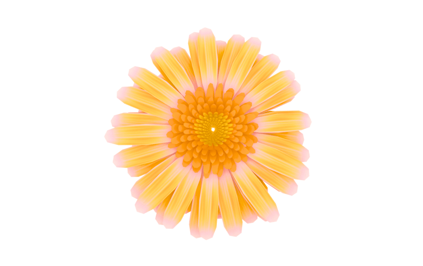 元素C4D立体黄色简约花卉