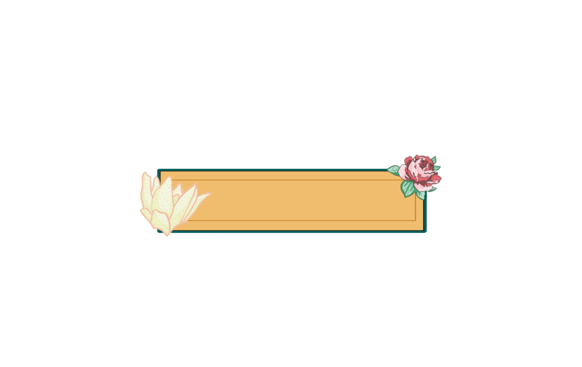 元素文字框花卉卡通简约