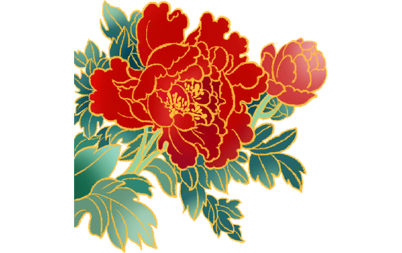 水墨    工笔画   中国画   传统    花鸟   花卉  牡丹花   工笔花鸟